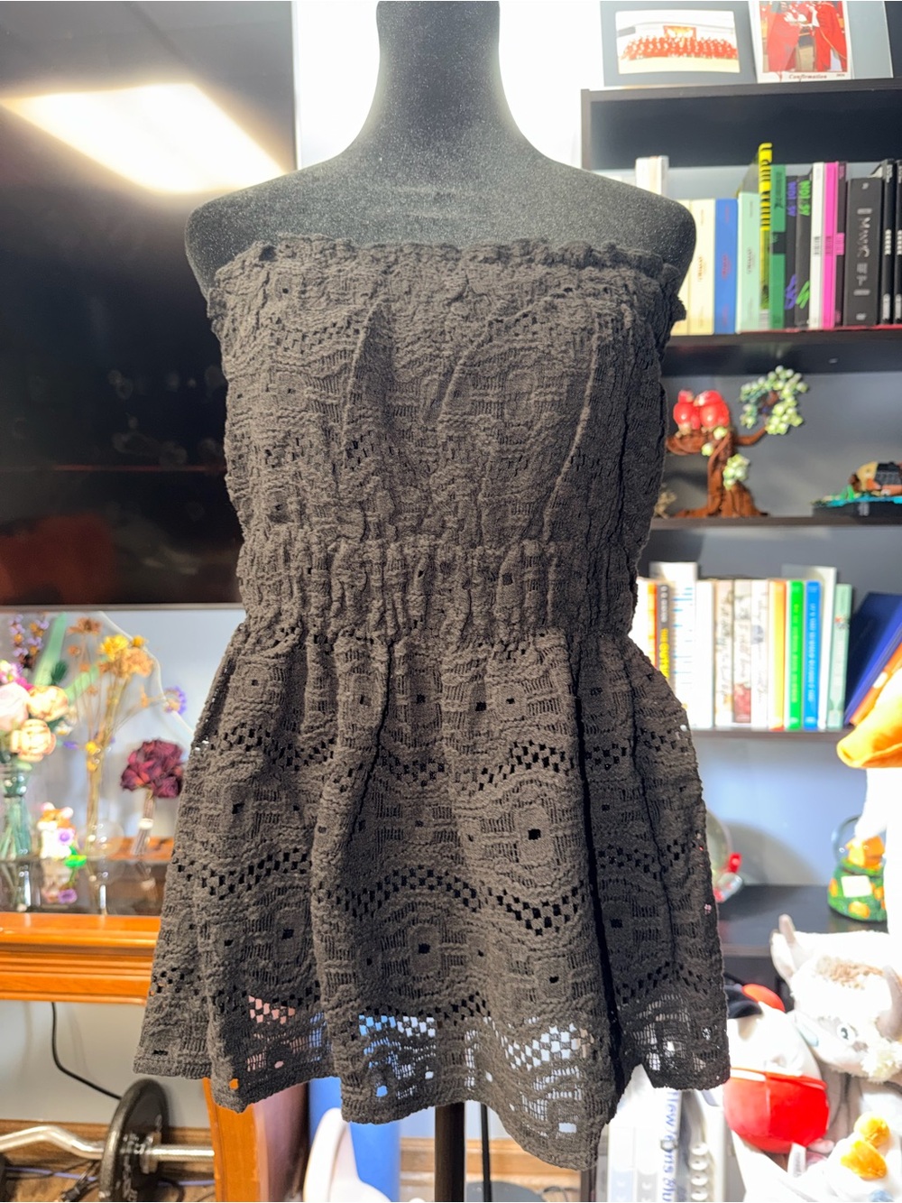 Strapless Black Lace Summer Top
